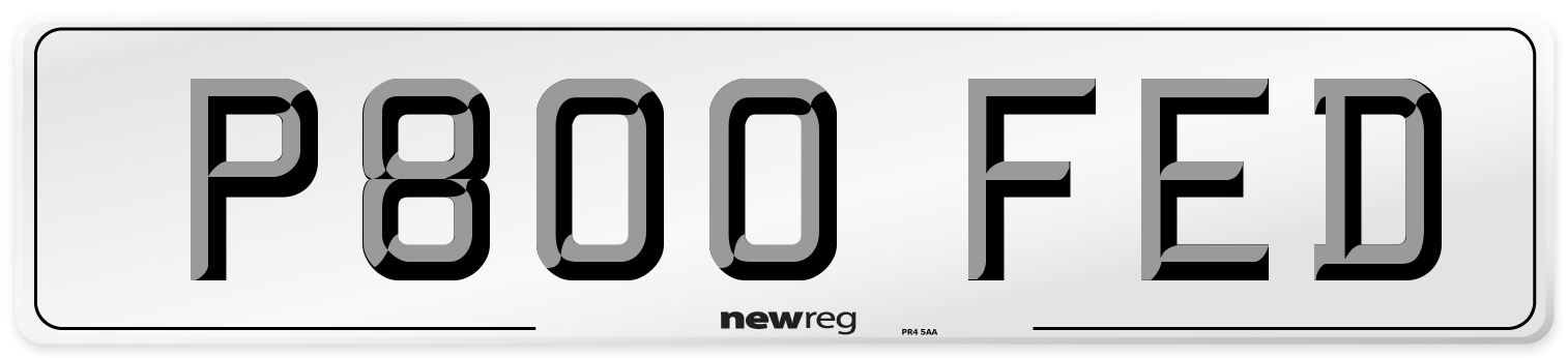 P800 FED Number Plate from New Reg